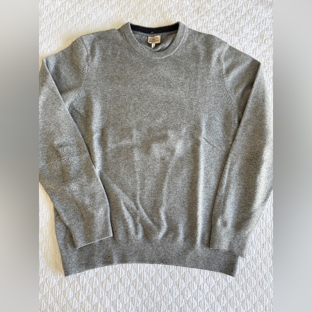 Faherty Gray Crew Neck Sweater - image 1